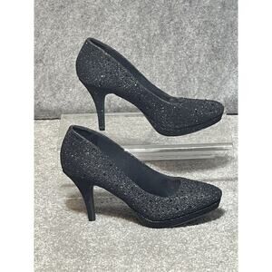 Black Sparkling Pump Heels Size 9 Dark Fairy Witchy Whimsigoth Party Festival